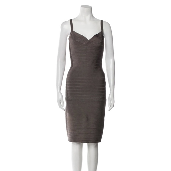 Dark Gray Herve Leger Midi bandage dress - Picture 1 of 3